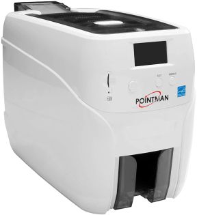 фото Принтер пластиковых карт Pointman N25, двухсторонний, подающий лоток на 100 карт, принимающий на 50 карт, USB & Ethernet, энкодер магнитной полосы ISO 7811, 3 дорожки (N25-1001-00-S), фото 1